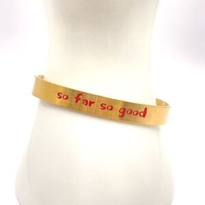Statement Gold "No Bad Days" Inspirational Positive Message Cuff Bracelet
